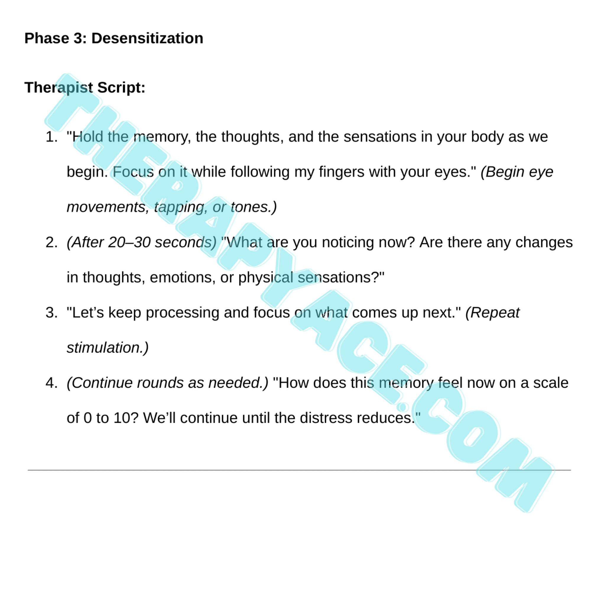 30 emdr therapy scripts (eye movement desensitization and reprocessing) Example Example for 30 emdr therapy scripts (eye movement desensitization and reprocessing)