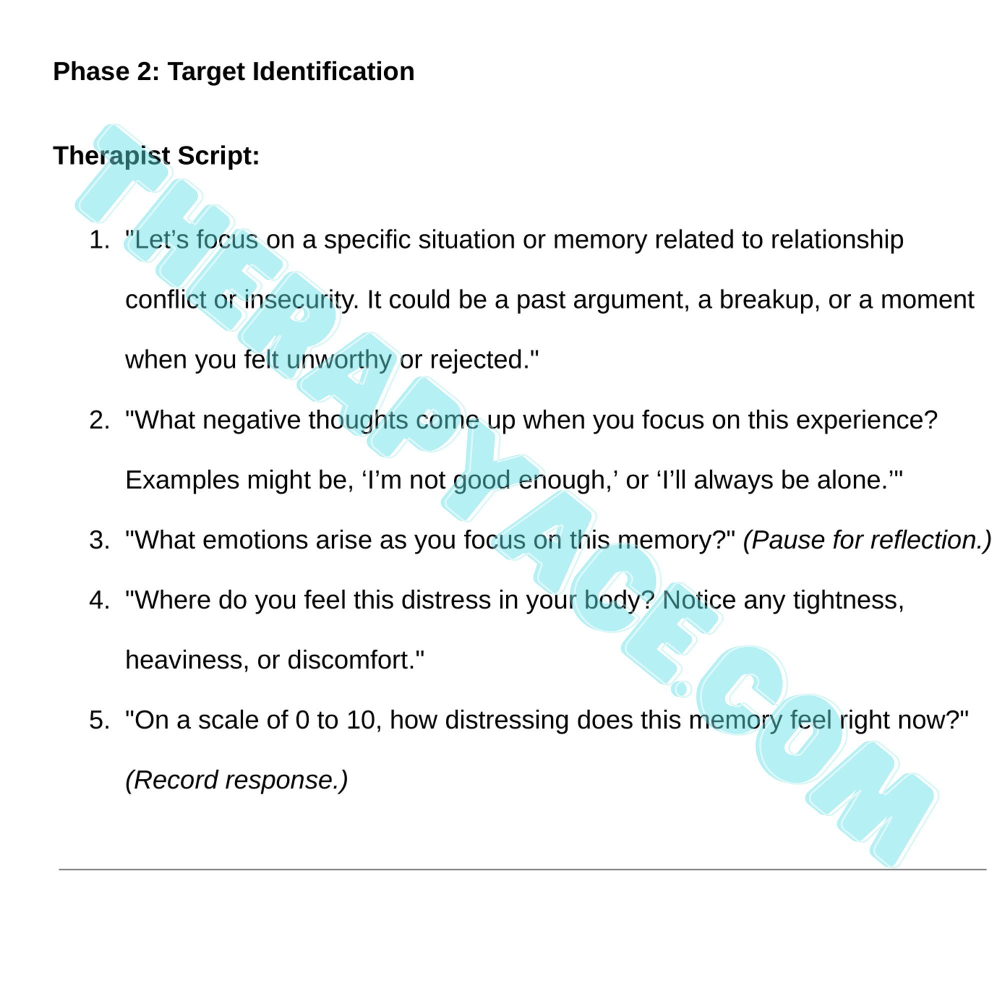 Sample for emdr therapy scripts (eye movement desensitization and reprocessing) 30 scripts sample 30 emdr therapy scripts (eye movement desensitization and reprocessing) example for therapist