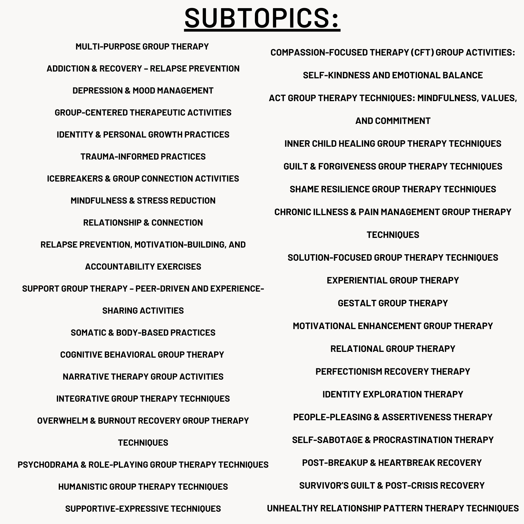 3,000 group therapy activities, techniques, and practices 3,000 Group Therapy Activities, Techniques, and Practices Subtopic