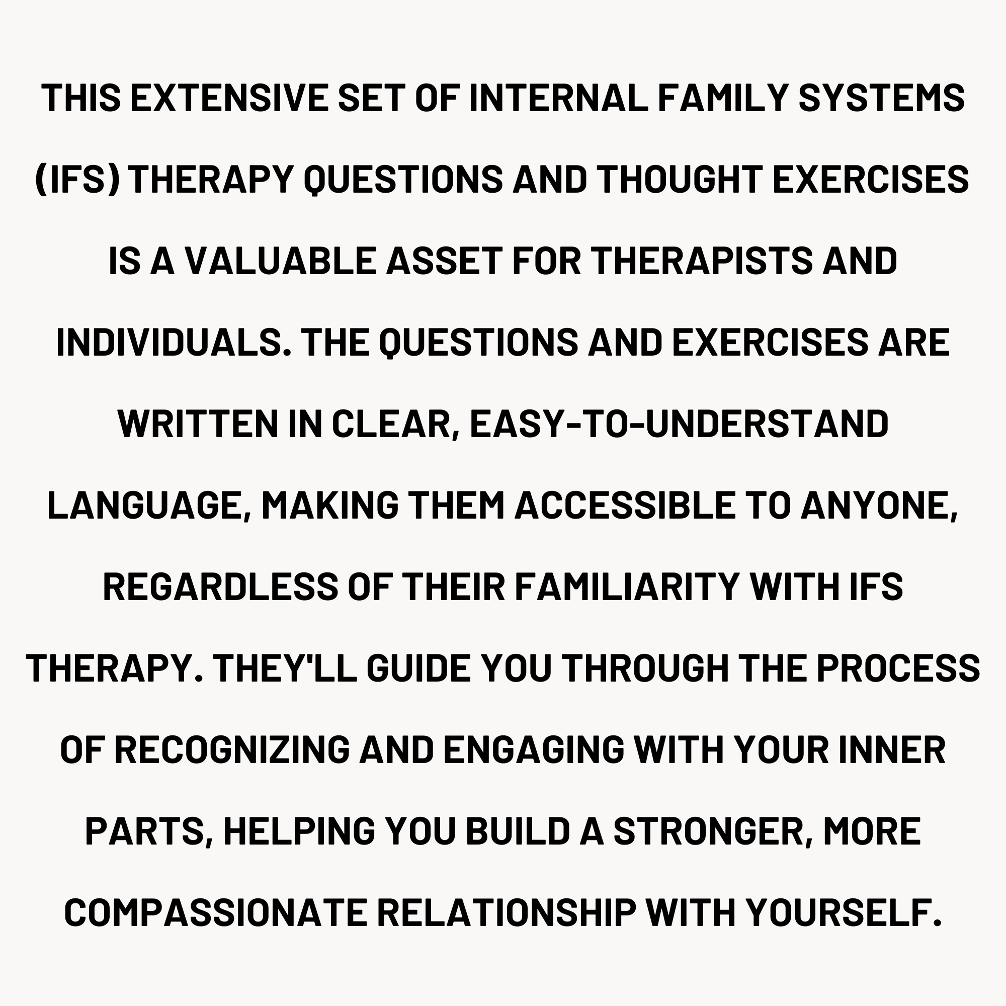 1,100 internal family systems therapy questions IFS therapy questions bundle description — 1100 thought exercises for managers exiles and firefighters parts work
