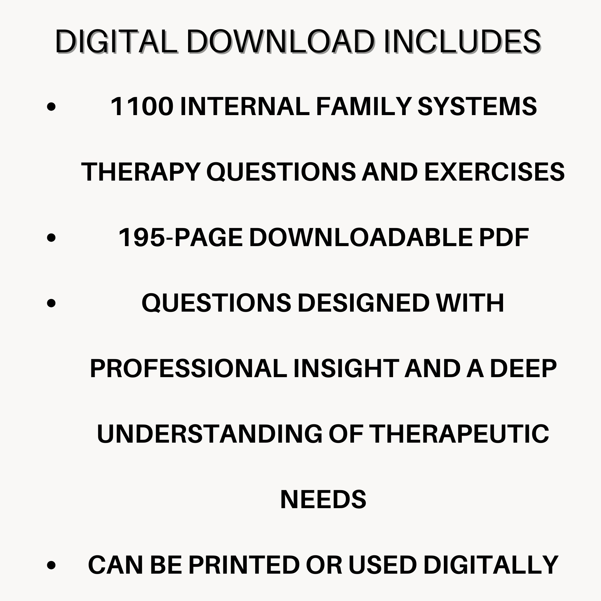1,100 internal family systems therapy questions IFS therapy bundle contents — 1100 questions 195 pages PDF instant digital download