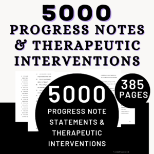 5,000 therapy progress notes statements and interventions