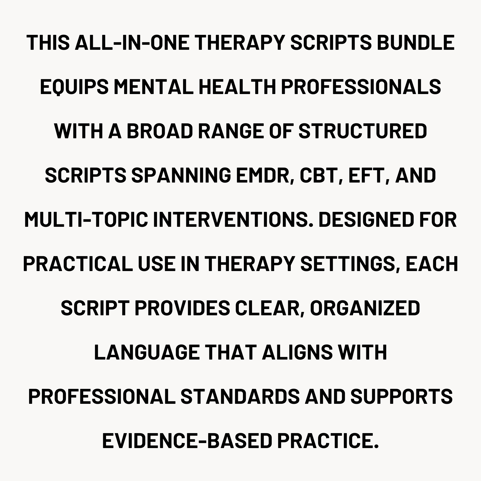 1,000 therapy scripts bundle Therapy scripts bundle description — 1000 scripts covering EMDR CBT EFT tapping and trauma-focused therapy