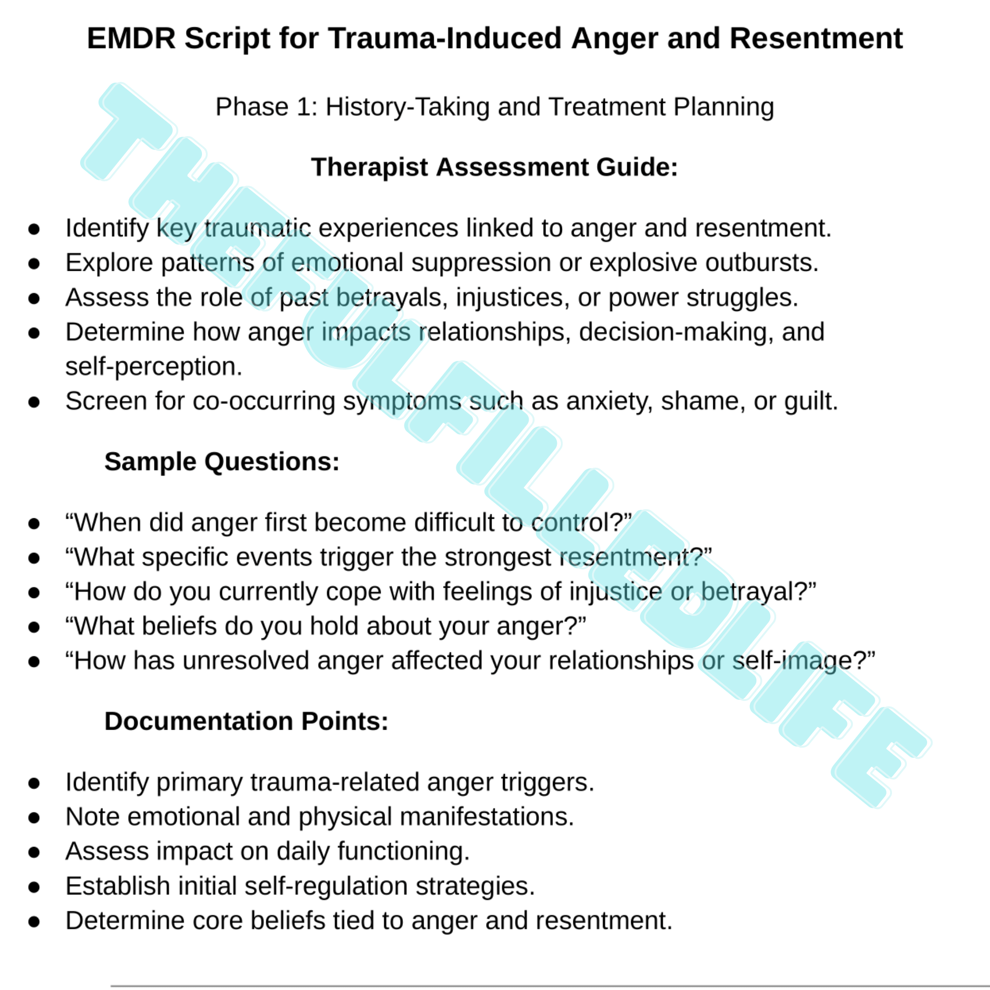 1,000 therapy scripts bundle Sample EMDR therapy scripts and CBT session scripts for trauma anxiety and emotional regulation